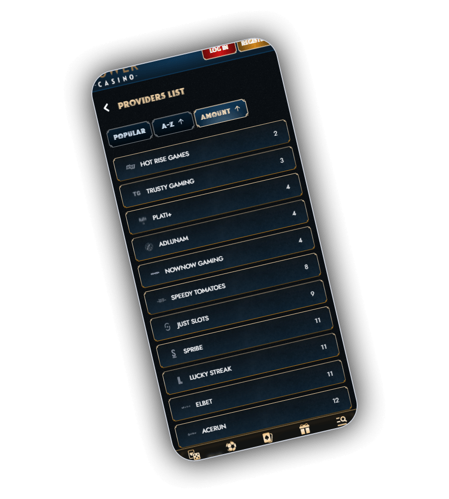 Provider list with the title count carried by each studio
